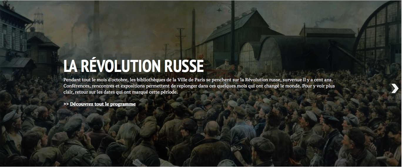 Illustration. Bibliothèques de Paris. Révolution russe 1917-2017. 2017-10-22